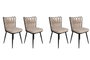 Hanah Home 221 V4 Juego de 4 Sillas de Comedor, Metal y Terciopelo, Crema y Negro, Comodidad y Estilo